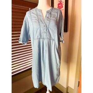 Chambray Shirt Dress Small Lucky Brand 100% Cotton Boho Chic